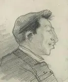 Stanisław Sawiczewski, Portret mężczyzny z profilu, ołówek, papier