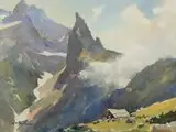 Henryk Sajdak, Mnich nad Morskim Okiem, akwarela, papier