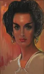 Józef Kidoń, Portret córki Bożeny, pastel, papier