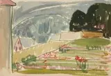 Jerzy Mierzejewski, Pejzaż górski- Bukowina, akwarela, papier, 20