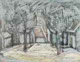 Jan Wodyński, Drzewa, tech. mieszana, papier