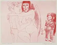 Janusz Przybylski, Rozmowa z aniołem, 1986 r., 1986, akwaforta, papier