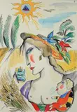 Na łonie natury by Hanna Bakuła, akwarela, tusz, papier, sold Mar 2018