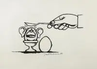Jacek Fedorowicz, Rysunek satyryczny, 1983 r., 1983, serigrafia, papier, 20