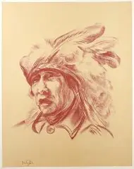 Boleslaw Cybis, Teka Folio One of American Indian, 1970 r., 1970, litografia barwna, papier