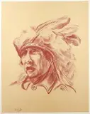 Boleslaw Cybis, Teka Folio One of American Indian, 1970 r., 1970, litografia barwna, papier