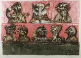 Bez tytułu, 1973 r. by Jan Lebensztejn, 1973, litografia barwana, papier, sold Mar 2018