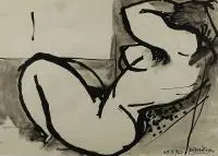Kazimierz Podsadecki, Akt, 1963 r., 1963, tusz lawowany, papier