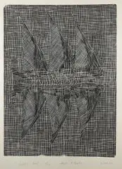 Roman Opałka, Żagiel II, linoryt, papier