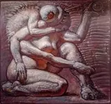 Bez tytułu, 1988 by Franciszek Starowieyski, 1988, olej, płyta, sold Mar 2018