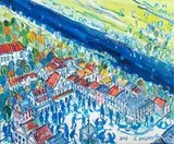 Kazimierz, 2016 by Edward Dwurnik, 2016, olej, akryl, płótno, sold Mar 2018