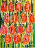 Pomarańczowe tulipany, 2017 by Edward Dwurnik, 2017, olej, płótno, sold Mar 2018