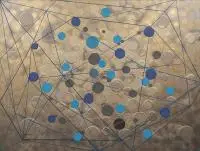 Marek Ejsmond-Ślusarczyk, 13,7 miliarda lat temu z cyklu "Stosunki przestrzenne" (2), 2013, 2013, akryl, płótno