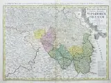 Johann Matthias Haas, La Haute Silesie, qui comprend les Principautés de Neise, de Munsterberg…, Mapa Górnego Śląska, wyd. Spadkobiercy Homanna, Norymberga 1746 r. miedzioryt kolorowany w epoce