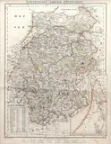Friedrich Handtke, Regierungs-Bezirk Königsberg, Mapa Rejencji Królewieckiej, pochodząca z Hand-Atlas des Preussischen Staates, wyd. Carl Flemming, Głogów 1846 r. litografia, wym. 42
