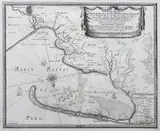 Erik J. Dahlberg, Tabula Geographica exhibens districtum..., Mapa Zatoki Puckiej, pochodząca z dzieła S. Pufendorfa „De Rebus a Carolo Gustavo", Norymberga 1696 r. miedzioryt, wym. 27