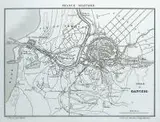 Siege de Dantzig by F. A. Laguillermie (Xix w.). Ramboz, Uproszczony plan Gdańska oblężonego przez wojska napoleońskie, pochodzący z dzieła Ch. Monina „Atlas classique et univer, sold Feb 2018