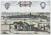 Frans Hogenberg Georg Braun, Dantzigk, Widok Gdańska od strony północno-zachodniej, 1575 r. miedzioryt kolorowany, wym. 32