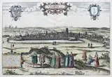 Frans Hogenberg Georg Braun, Dantzigk, Widok Gdańska od strony północno-zachodniej, 1575 r. miedzioryt kolorowany, wym. 32