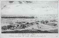 Matthäus Deisch, Eine Gegend bey Stries, Dwór w Strzyży, według rys. F. Lohrmanna, z cyklu „50 widoków Gdańska”, 1761-1765, wyd. XIX w. miedzioryt, wym. 18