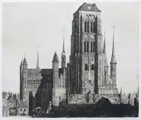Berthold Hellingrath, Bazylika Mariacka w Gdańsku, akwaforta