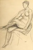 Wojciech Weiss, Siedząca, węgiel, papier