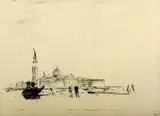 Wojciech Weiss, Widok na plac św. Marka, litografia, papier