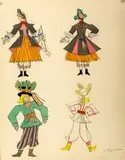Zofia Stryjeńska, Stroje ludowe z regionu kujawskiego – tablica 28, litografia kolorowana, papier, 48