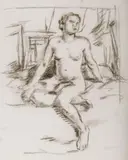 Jan Wojnarski, Akt siedzącej, węgiel, papier