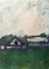 Jacek Sienicki, Pejzaż, 1994 r., 1994, technika mieszana, papier