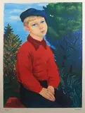Chłopiec w niebieskim berecie, 1948 r. by Moïse Kisling, 1948, litografia barwna, papier, sold Dec 2017