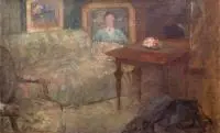 Olga Boznańska, Wnętrze paryskiej pracowni, 1918 r., 1918, olej, płótno
