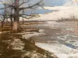 Roztopy by Michał Gorstkin-Wywiórski, olej, płótno, sold Nov 2017