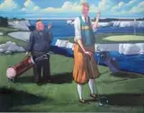 Kim i Donald, 2017 r. by Jacek Pałucha, 2017, olej, płótno, sold Nov 2017
