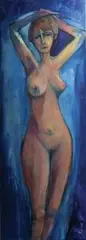 Akt, 2017 by Jan Derek, 2017, olej, płótno, sold Jan 2018
