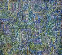 Polski Thomas, Materia 18, Mózg maszynowy 5, 2017, 2017, akryl, płótno