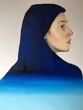 Emilia Pietras, Niebieska, 2017, 2017, olej, płótno