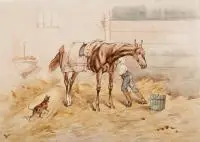 Juliusz Kossak, Koń, akwarela, papier