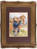 Trębacz, 1923 r. by Wojciech Kossak, 1923, akwarela, gwasz, papier, sold Oct 2017