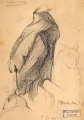 Stanislaw Kubicki, Sowa uszata, 1913 r., 1913, węgiel, papier