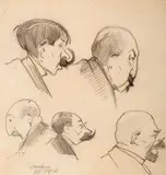Stanisław Sawiczewski, Karykatury, 1916 r., 1916, ołówek, papier, 23