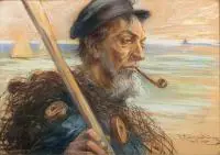 R. Modrzewski, Hel, 1934 r., 1934, pastel, papier