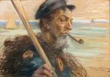 R. Modrzewski, Hel, 1934 r., 1934, pastel, papier