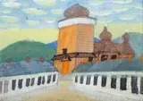 Cerkiew by Nikifor Krynicki, akwarela, gwasz, papier, 15, sold Oct 2017