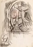 Jerzy Panek, Portret kobiety, ołówek, papier, 29
