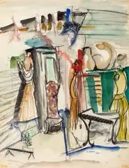 Judyta Sobel, Manekin, 1958 r., 1958, akwarela, papier