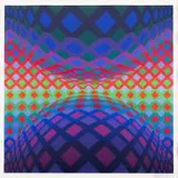 Reech, 1973 r. by Victor Vasarely, 1973, serigrafia, papier, 61, sold Oct 2017