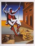 Mark Kostabi, Huśtawka, serigrafia, papier