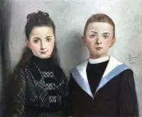Francois Baron, Para dzieci, 1901 r., 1901, olej, płótno dublowane