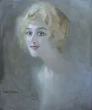 Tadeusz Styka, Portret kobiety, olej, tektura